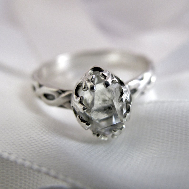 Herkimer Diamond and Sterling Silver Ring image 1