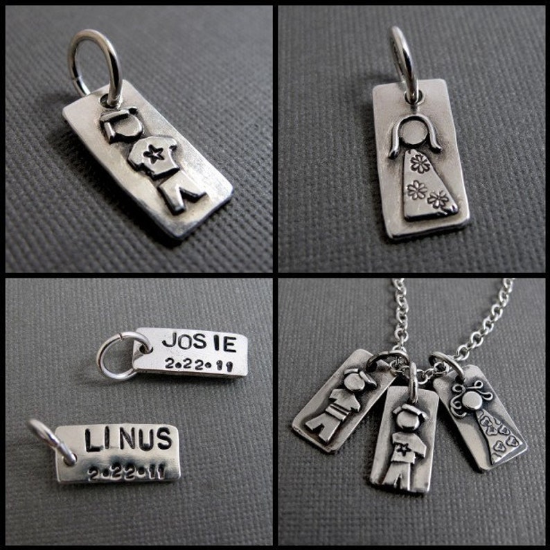 Personalized Mother/'s Figure Charm Sterling Silver Family Charm