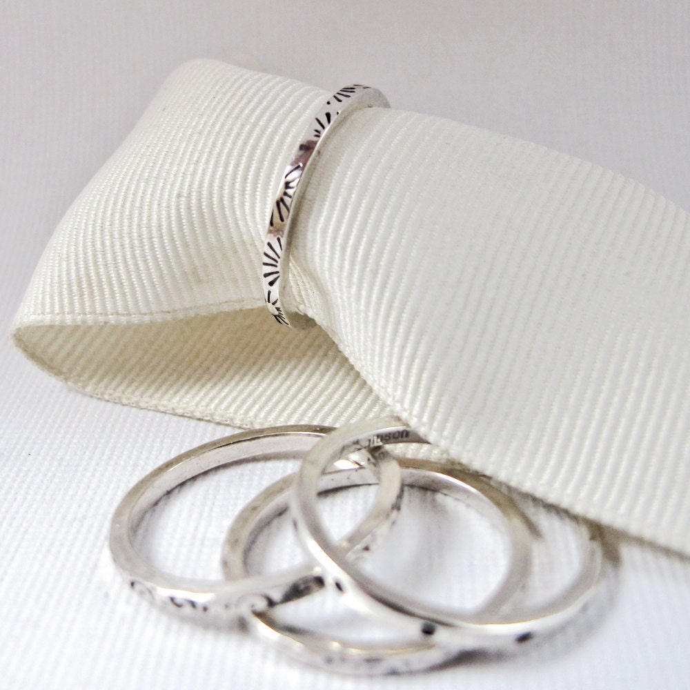 Sterling Silver Stacker Rings - Patterned - Etsy