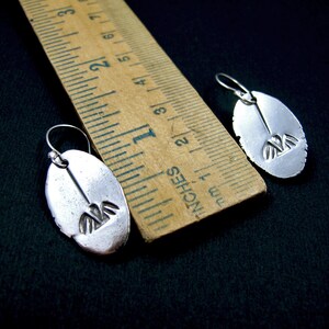 Spider Earrings Sterling Silver stamped spider dangle earrings image 5