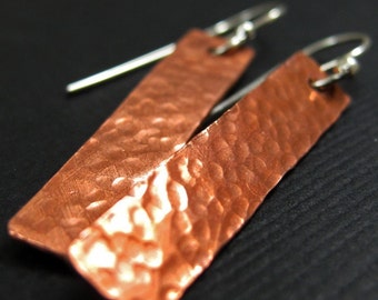 Hammered Copper Earrings