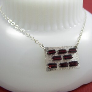 Garnet Brick Wall Necklace Sterling silver and Garnet Necklace image 4