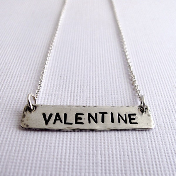 Valentine Necklace - Customizable Sterling Silver Message