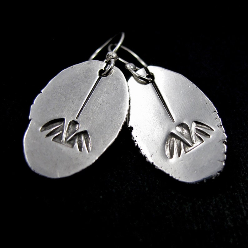 Spider Earrings Sterling Silver stamped spider dangle earrings image 2