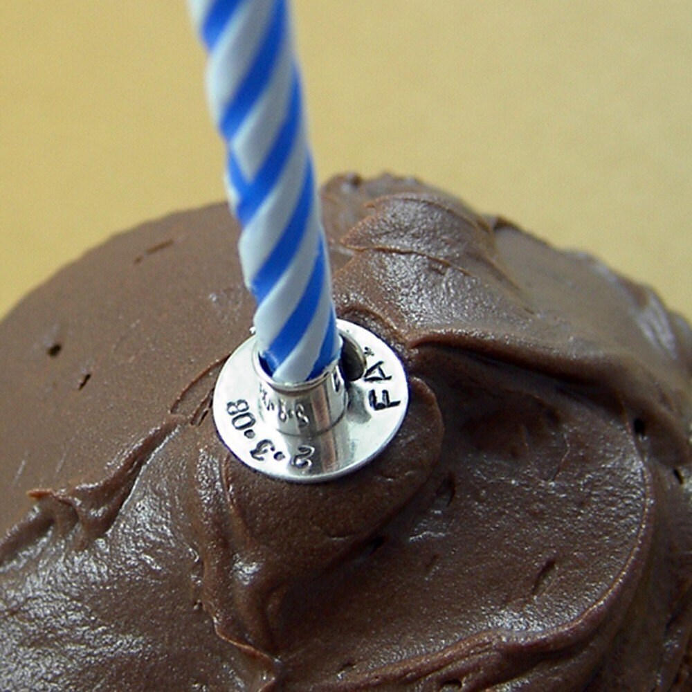 Birthday Candle Holder Keepsake Sterling Silver Personalized Etsy
