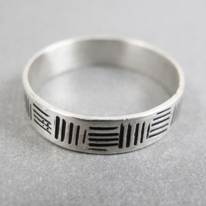 Cross Hatch bague bague en argent Sterling image 2