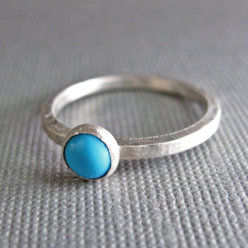 Birthstone Stacking Ring Sterling Silver & Gemstone One Ring image 3