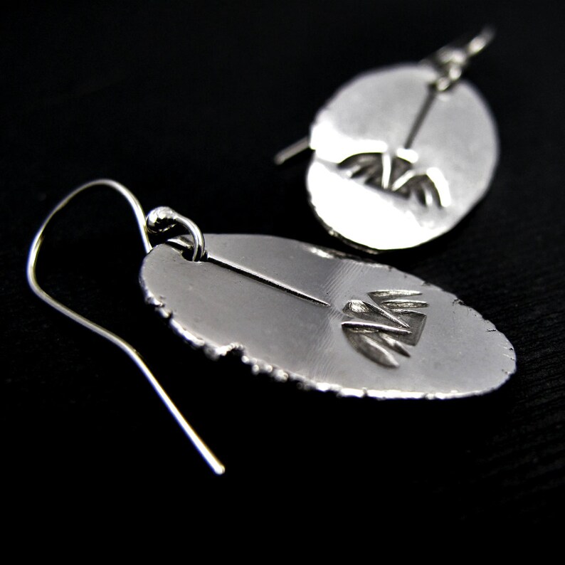 Spider Earrings Sterling Silver stamped spider dangle earrings image 3