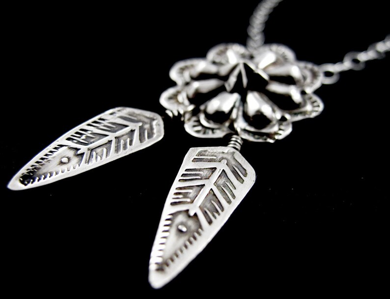 Concho Necklace, Sterling SIlver Concha Necklace, Southwestern Style, Native American Design, Western Cowgirl Jewelry image 3