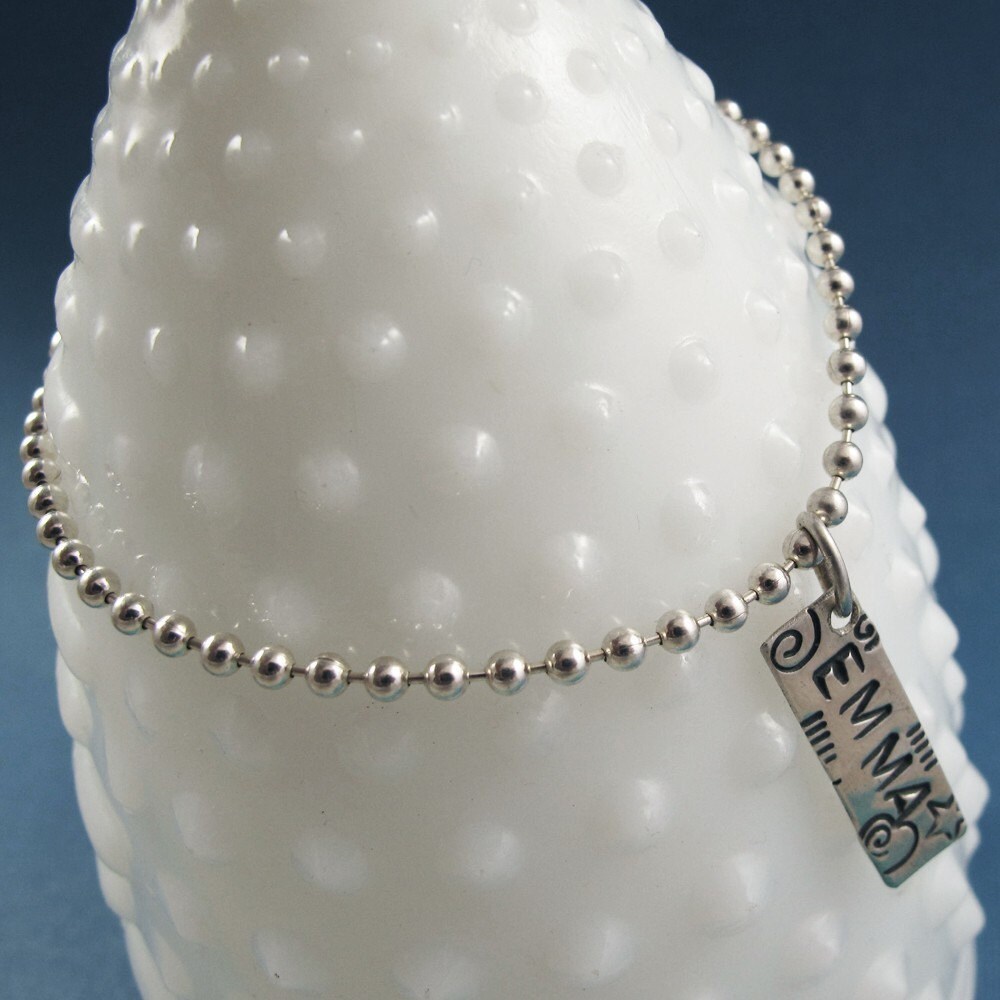 Personalized ID Name Bracelet Sterling Silver Custom Etsy