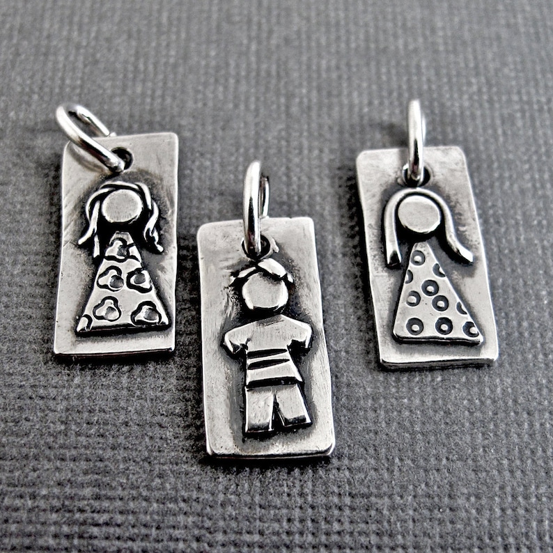 Personalized Mother/'s Figure Charm Sterling Silver Family Charm