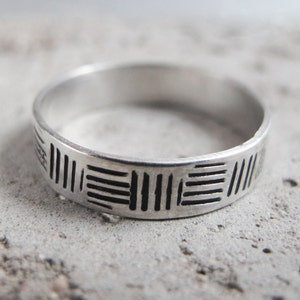 Cross Hatch bague bague en argent Sterling image 4