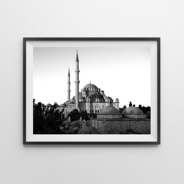 Printable Poster Fatih Mosque Istanbul Türkiye Islamic Wall Art Architecture