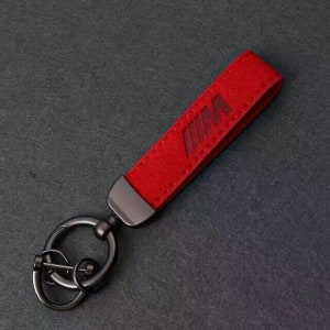 Black Blue Red BMW M Power M Performance Alcantara Metal Keyring ...