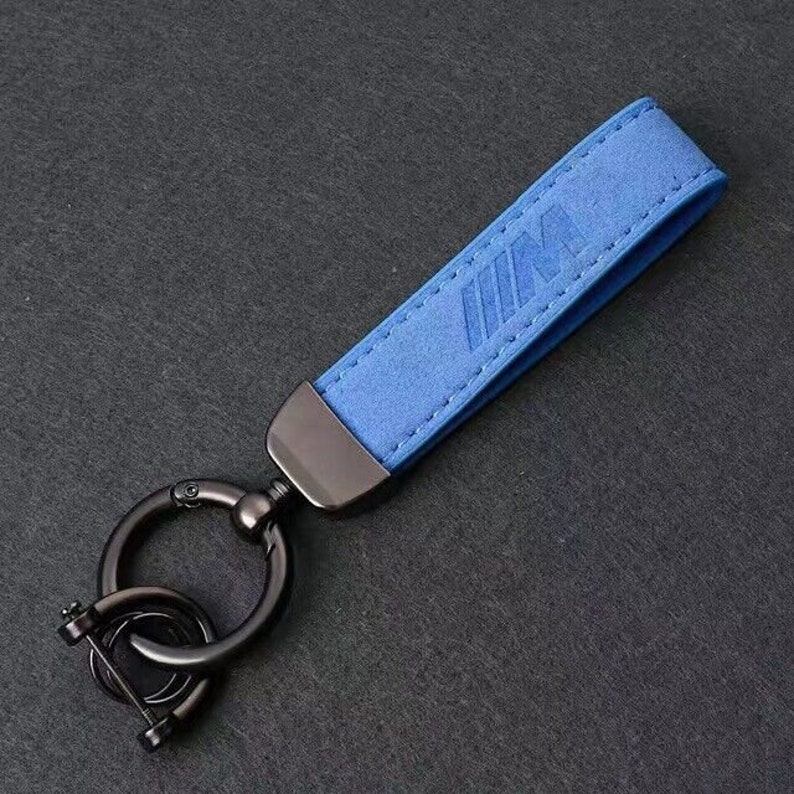 Black Blue Red BMW M Power M Performance Alcantara Metal Keyring ...