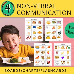Autisme-communicatieborden voor voedselkeuzes, flashkaarten voor kinderen, non-verbale therapiekaarten, hulp bij communicatieve vaardigheden, maaltijden