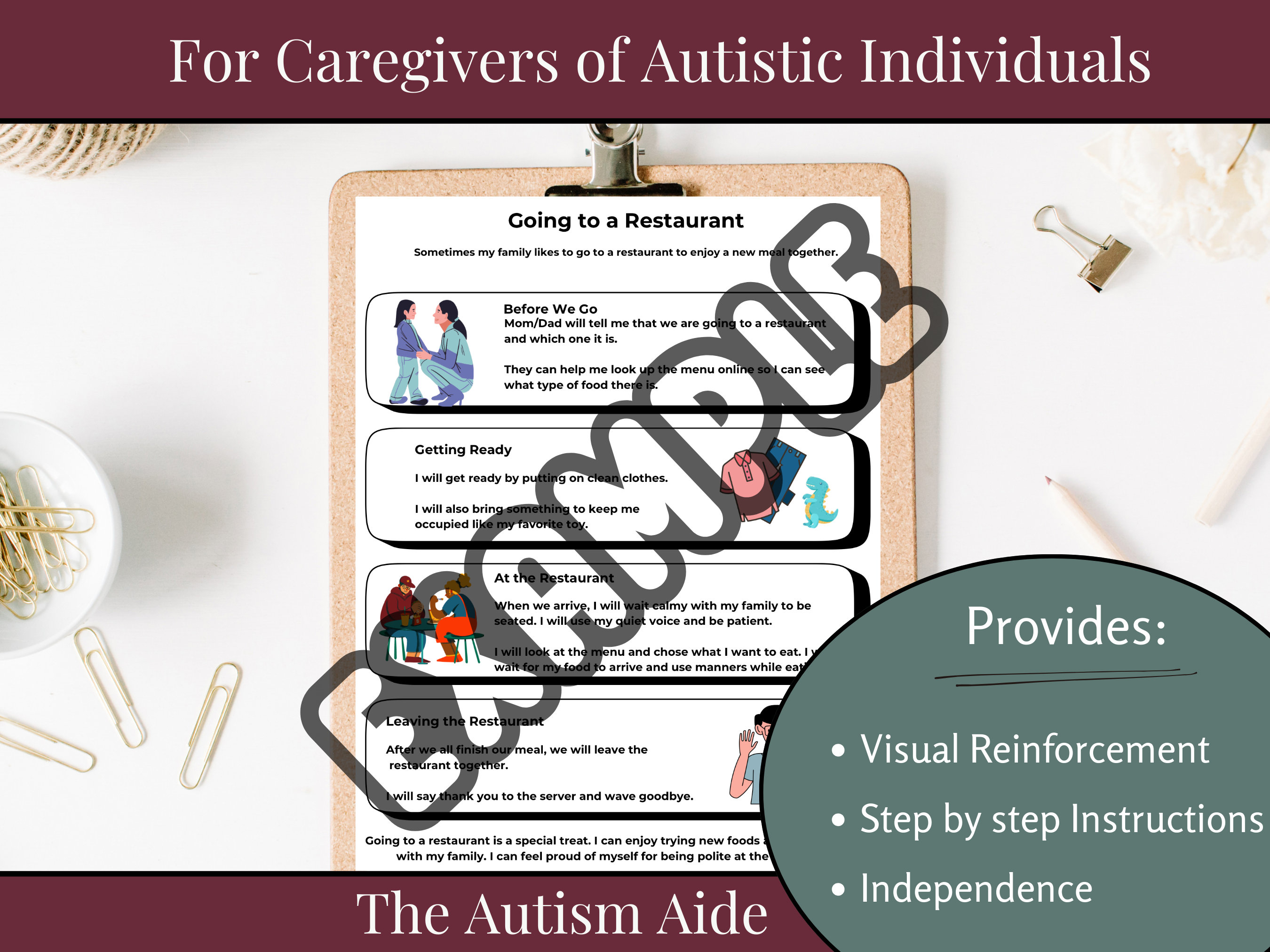 ASD Visual Aids, Going to a Restaurant, Social Story and Picture ...