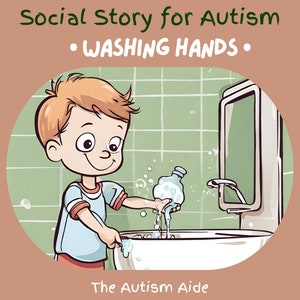 Social Story for Autism, Washing Hands Picture Story, Self Care Printable, Learning Hand Hygiene Autism Support, Education Digital Resource