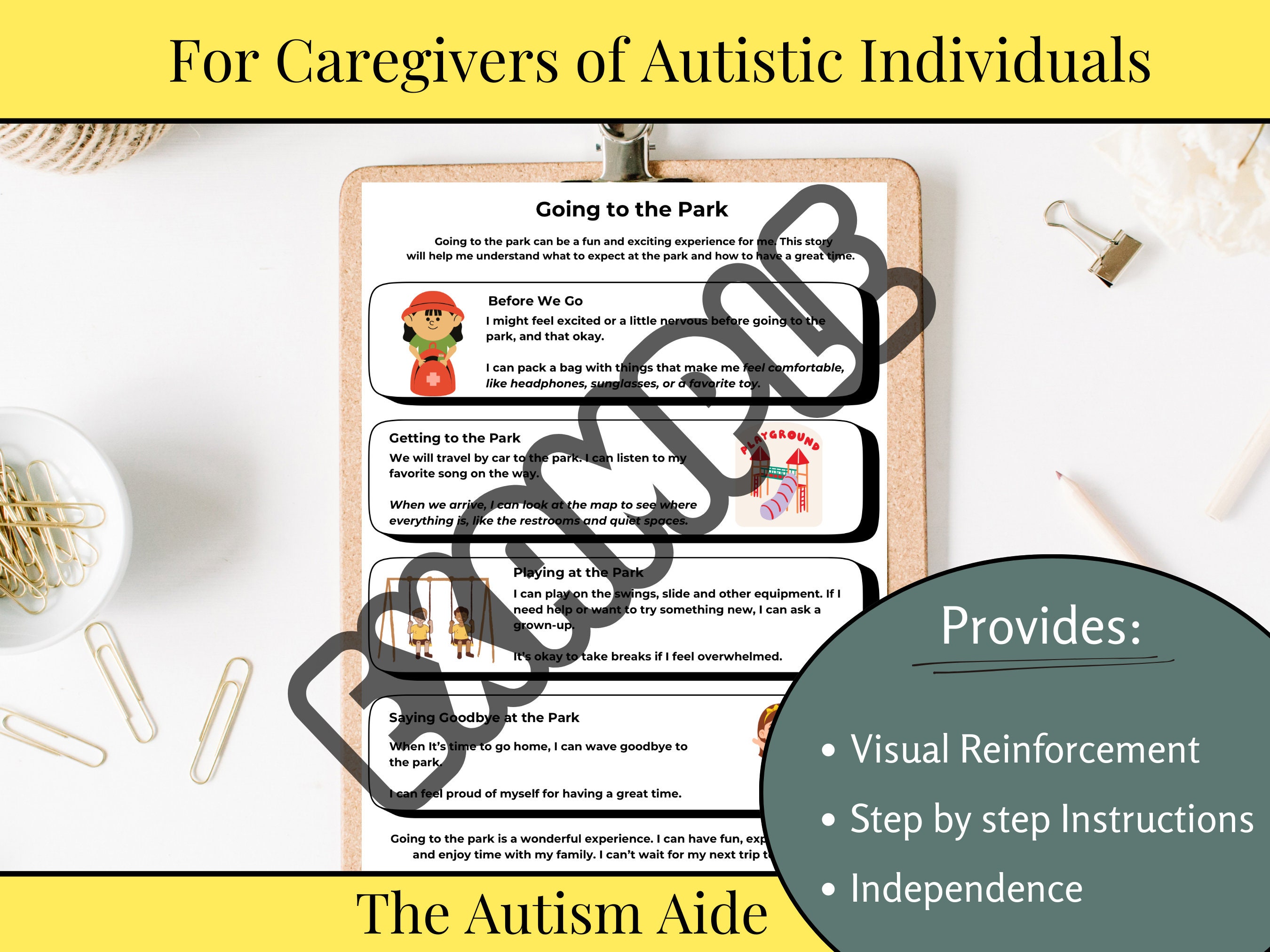 ASD Visual Aids, Going to the Park, Social Story and Picture ...