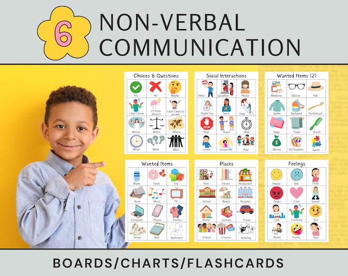 Communication Visual Board Non Verbal Flash Cards Special Needs Kids ...