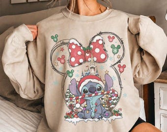Vintage Stitch Christmas Shirt, Lilo Stitch Holiday Lights Shirt, Disneyland Family Matching Christmas Vacation Trip Holiday Gift Shirt 2026