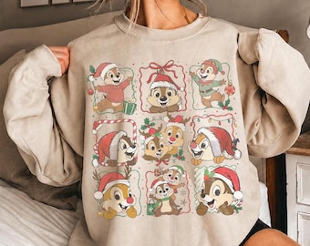 Vintage Chip And Dale Christmas Shirt, Disney Holiday Matching Shirt, Magic Kingdom Family Trip Shirt, Disneyland Xmas Group Gift 2026 Shirt