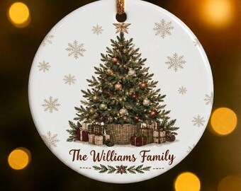 Family Christmas Ornament 2026: Custom Family Name Ornament, Family With Gift