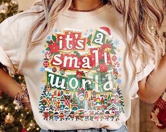 Retro Fantasyland Park It's A Small World Christmas Shirt, Disney Dreams Xmas Tee, Disneyland Family Holiday Matching Tee, WDW Xmas Gifts