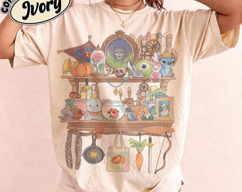 Disney Shelf Nostalgia Movie Watercolor Retro T-Shirt, Vintage Disney Classic Movie Tee, WDW Disneyland Family Vacation Shirt 2026