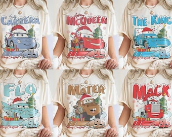 Merry Christmas Cars 2026 Shirt, Lightning Mcqueen Christmas Shirt, Sally Mater Doc Hudson Christmas Shirt, Cars Christmas Matching Shirt