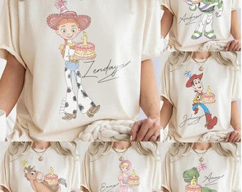 Vintage Personalized Toy Story Birthday Shirt, Woody Friends Birthday Party Shirt, Disney World Vacation 2026 Family Matching Trip Shirt
