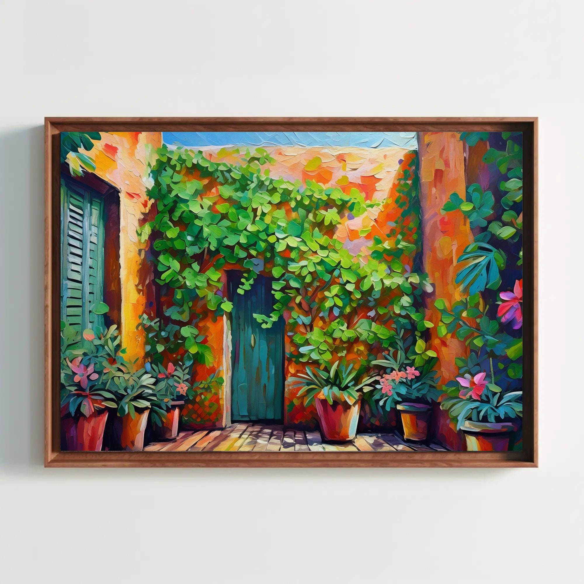 Printable Potted Plant Oil Painting, Colorful Houseplant Print, Plants Painting, Houseplant ...