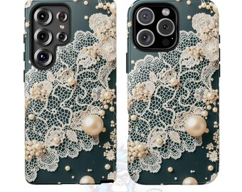 Koronkowe i perłowe etui na iPhone'a i Galaxy: Elegancja w stylu vintage