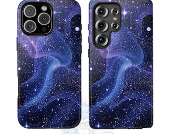 Capa para celular com estrelas da galáxia cósmica: design de véu de sonho iluminado pelas estrelas