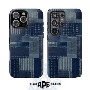 Indigo Patch Phone Case | Japanskt Boro Denim Patchwork-tryck | iPhone och Samsung