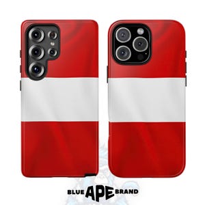 Alpine Valor Austria Phone Case | Austrian Flag Cover with Red and White Stripes | iPhone & Samsung Galaxy | Heritage Art | BlueApeBrand