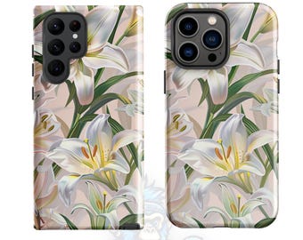 Lily Serenity Phone Case | Vibrant White Flower Design | iPhone & Samsung Galaxy | Floral Cover