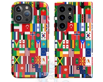World Unity Mosaic Phone Case | International Flags | iPhone & Samsung | MultiFlag Cover | Glossy or Matte