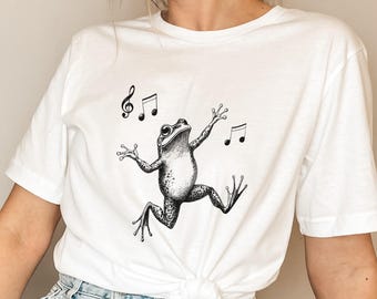 Vintage Dancing Frog T-Shirt | Retro Frog Graphic Tee | Cute Animal Lover Shirt | Whimsical Dance Top | Aesthetic Frog Tee | Frog Lover Gift