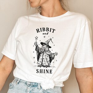 Ribbit and Shine Frog Wizard T-Shirt | Funny Vintage Frog Graphic Tee | Whimsical Magic Animal Shirt | Retro Fantasy Top | Cute Frog Gift