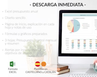 EXCEL annual budget. Spanish and Catalan