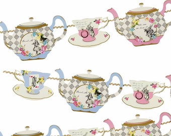 Alice in Wonderland Teapot Paper Party Garland  |  Mad Hatter Tea Party Decor | Wonderland Themed Birthday Party Supplies