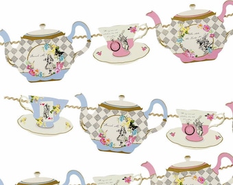 Alice in Wonderland Teapot Garland: Mad Hatter Party Decor
