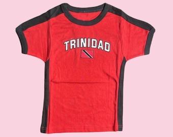 Vintage Trinidad Crop top y2k baby tee 90's 2000's caribbean cropped t-shirt
