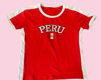 Vintage Peru Crop top y2k baby tee 90's 2000's cropped t-shirt