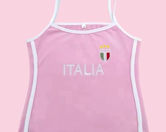 Vintage Italy Tank top y2k baby tee 90's 2000's Italia cropped sleeveless crop top