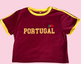Vintage Portugal crop top y2k cropped t-shirt 90's 2000's Portugal baby tee