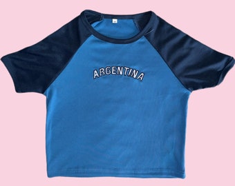 Vintage Argentina Crop top y2k baby tee 90's 2000's cropped t-shirt