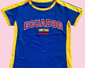 Vintage Ecuador Crop top y2k baby tee 90's 2000's cropped t-shirt
