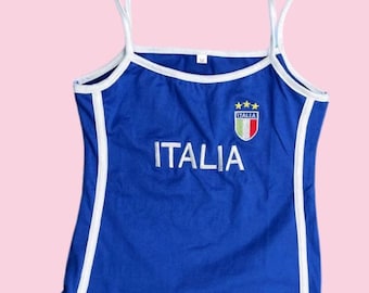 Vintage Italy Tank top y2k baby tee 90's 2000's Italia cropped sleeveless crop top